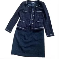 ノーカラージャケット スカート セットアップ セレモニースーツ ブラック