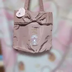 マイメロディ リボン付きナイロンバッグ