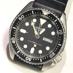 SEIKO ダイバーズウォッチ ブラック ラバーベルト 6309-7040 不動