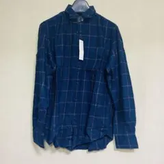 新品　UNIQLO ユニクロ　フランネルチェックシャツ　ネイビー
