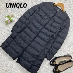 ダウンジャケットノーカラー黒