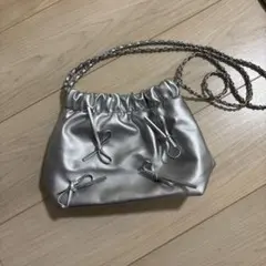 シルバー リボン バッグ