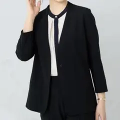 新品　AOKI アオキ　ひんやり冷感　七分袖　ノーカラー　ジャケット　M