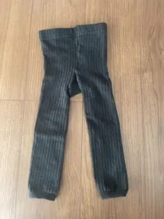 黒リブ編み ベビーレギンス スパッツ　80〜90cm