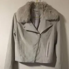 ミッシュマッシュ　ライダースジャケット　スエード　ファー取り外し