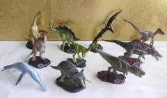 figure　海洋堂　ジュラシックパーク　恐竜フィギュア　9体＋おまけ　E私90のサムネイル