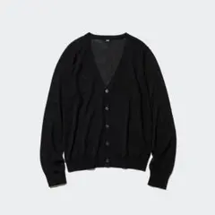 【UNIQLO】ライトVネックカーディガン／M／黒／465486