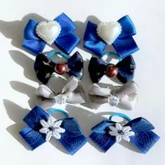 わんちゃん用リボンヘアゴム☆8個4組　10159