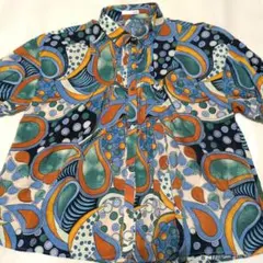 【美品】sandy 多色 抽象模様　半袖シャツ　綿混のサムネイル