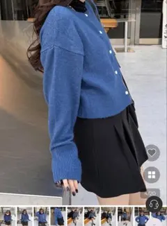 nugu カラークロップドカーディガン