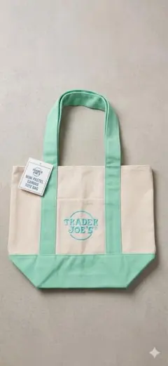 Trader Joe's ミニトートバッグ　パステル　グリーン