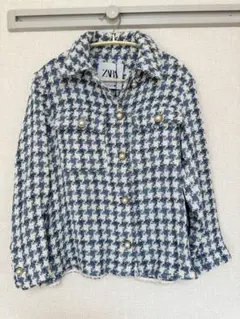 新品タグ付き【ZARA ザラ】千鳥格子チェック　シャツ　ツイード　ジャケット
