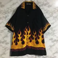 BADBOY バッドボーイ フレイムパターン サマーニットシャツ ブラック 