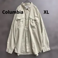 コロンビア フィッシングシャツ 生成り 長袖 XL 多ポケット【7506】のサムネイル