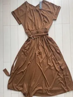 JEANASIS ブラウン カットソーワンピース F