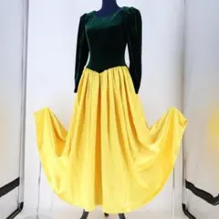 【美品 ハワイ製フラダンス用衣装】グリーン×イエロー ui no! ワンピース