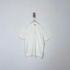 マックレガー　ヘンリーネックTシャツ L 白 半袖 シンプル 上品