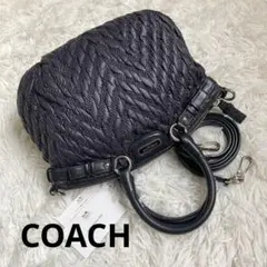 COACH マディソン キルテッド シェブロン ミニソフィア サッチェル 黒