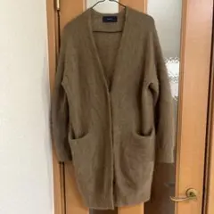 HIPS シップス ヘアリーVネック ロングカーディガン モカ キャメル