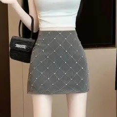 DHOLIC ビジューミニスカート・p019970 ワンホン スナ系 韓国