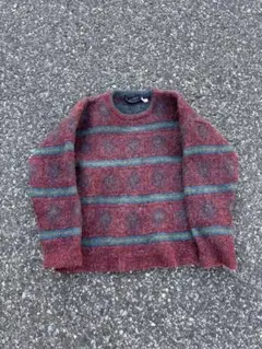 イタリア製 モヘア調 総柄ニット ヴィンテージ