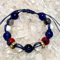 タマモクロス 天然石編み込みブレスレット【御守り】