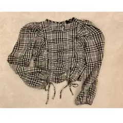 ベルシュカ トップス シャツ チェック柄 カットソー シャーリング 韓国 Y2Kのサムネイル
