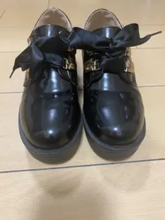 リボン付きブラックローファー　L Lサイズ