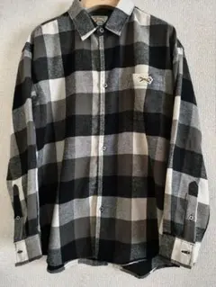 ペニーズ PENNEYS 胸ポケット ワンポイントロゴ刺繍 長袖 ネルシャツ S