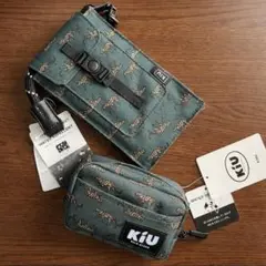 KiU 防水ポーチ＆パスケースセット 撥水 レオパード柄 新品 未使用