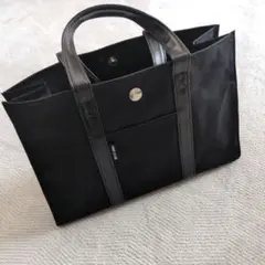 COMME CA ISM ブラックキャンバストートバッグ