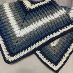 ハンドメイド　ひざ掛け　ブランケット