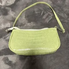 ライトグリーン クロコダイル風 ショルダーバッグ