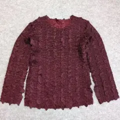 刺繍プリーツ加工　Gプリーツ トップス　ボルドー オンワード樫山のサムネイル