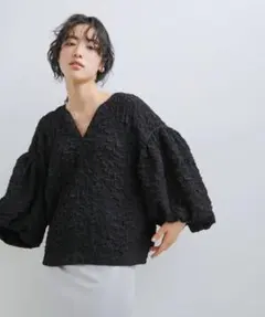 スローブイエナ ジャガードマトンスリーブコルセットブラウス 新品