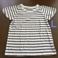 ハートマーケット HEARTMARKETストライプ 半袖Tシャツ レディースＬのサムネイル