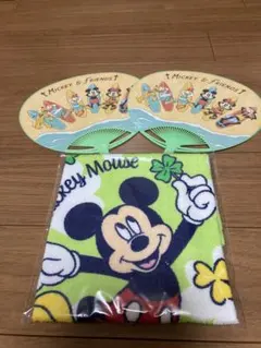 Disney ミッキー ハンドタオル うちわセット