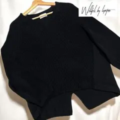 ウィルフルバイリップスター　お洒落♡　変形デザイン　ニット　セーター　ブラック