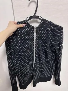 NIKE ドット柄 ジップアップパーカー 블랙
