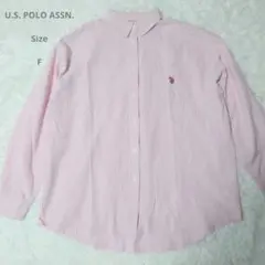 U.S. POLO ASSN. ストライプ シャツ 長袖 ピンク F