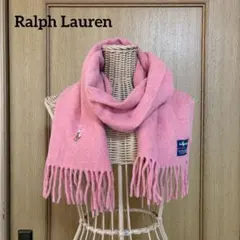 Ralph Lauren ラルフローレン フリンジ ウールマフラー ピンク