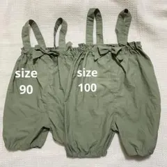 ベビーサロペット 姉妹コーデ カーキ お揃いコーデ オシャレ❤️