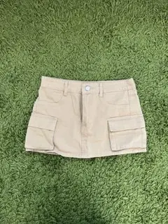 カーゴミニスカート ベージュ Y2K フェアリーグランジ