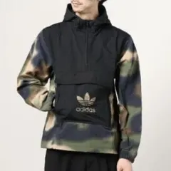 adidas アディダス ハーフジップ ナイロンジャケット 迷彩柄