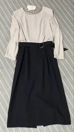 ヤマダヤ fennel バイカラー ボウタイ セレモニーワンピース 9号