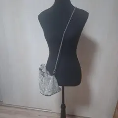 シルバー ビジューショルダーバッグ