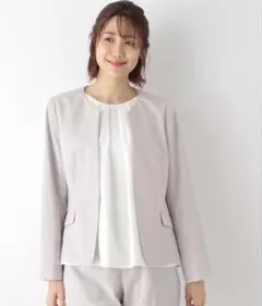 グローバルワーク　洗えるWクロスノーカラージャケット M グレージュ