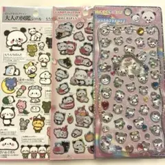 もちもちぱんだ　大人の図鑑　キャンディグリッターステッカー　ジュエルプチドロップ
