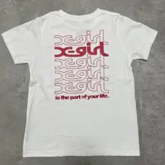 X-girl エックスガール ロゴ バックプリント Tシャツ 白 汚れあり