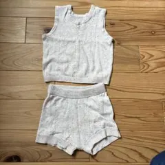 ベビー ニット セットアップ ノースリーブ ショートパンツ